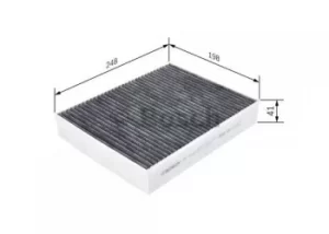 Image of Bosch 1987435503 Cabin Filter Active Carbon