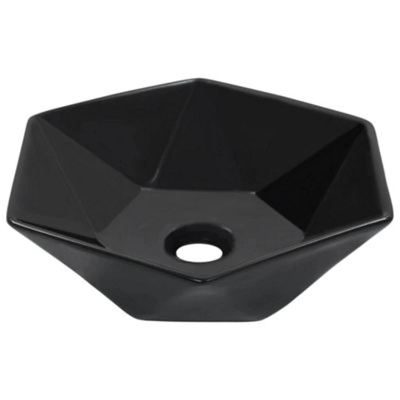 Image of vidaXL Wash Basin 41x36.5x12cm Ceramic Black 143914