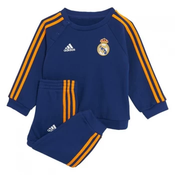 Image of adidas Real Madrid 2 half 2 3-Stripes Baby Jogger Set Kids - Victory Blue / White / Lucky O