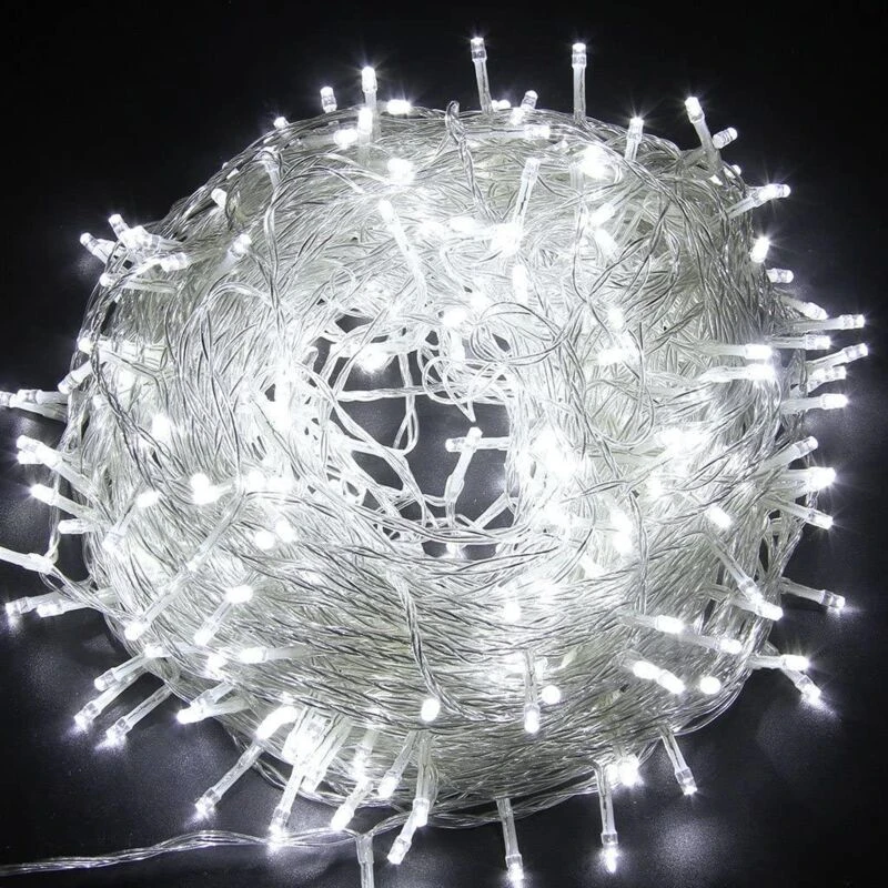 Image of Shatchi 300LEDs Multifunction Timer Outdoor String Fairy Lights 30M Waterproof Christmas Decoration White