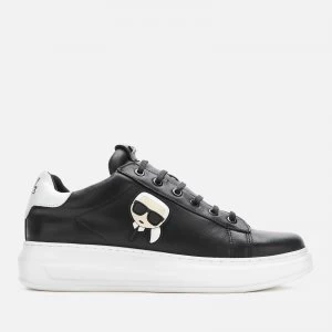 Image of Karl Lagerfeld Mens Kapri Karl Ikonic 3D Lace Leather Trainers - Black - UK 9