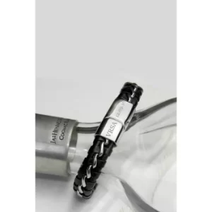 Image of Personalised Metal Detailed Leather Bracelet