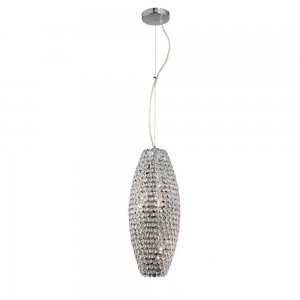 Image of Ceiling Pendant 4 Light Polished Chrome, Crystal