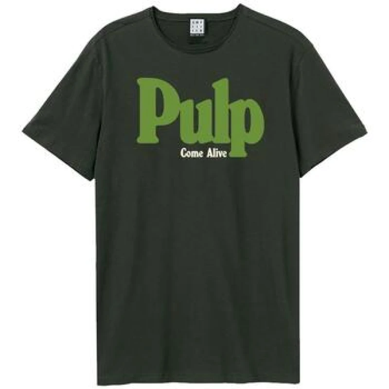 Image of Amplified Womens Come Alive Pulp T-Shirt in Charcoal Size: XS Charcoal Female XS