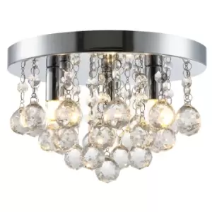 Image of Homcom Mini Style Modern Crystal Ceiling Lamp Chandelier For Study Foyer Silver