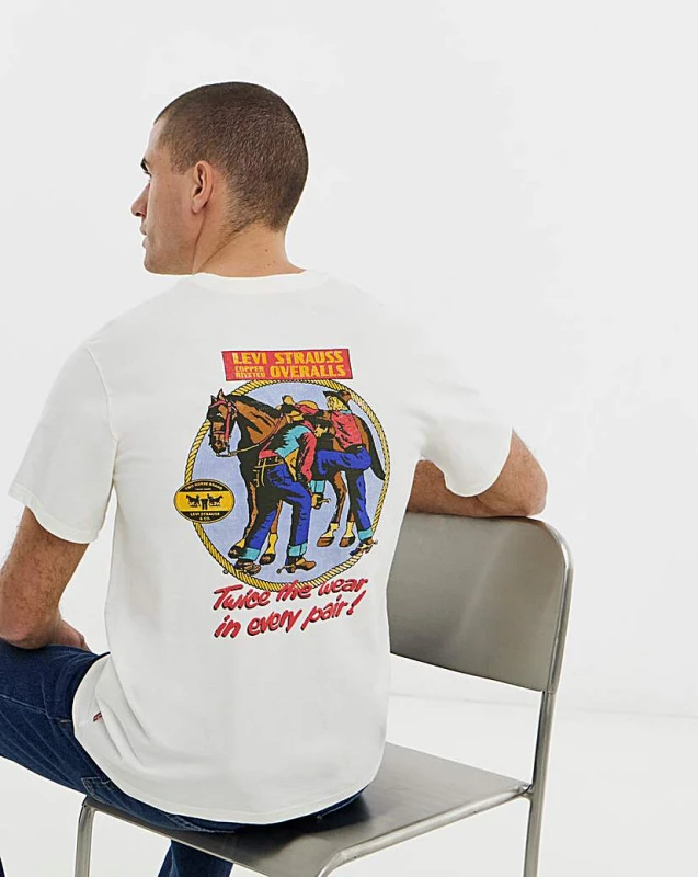 Image of Levis Levis Back Graphic Relaxed Fit T-Shirt Ecru - Levis - Size: S Ecru Male S LE33603