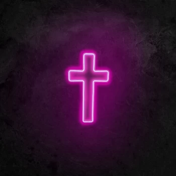 Image of Cross Sign - Pink Pink Wall Lamp