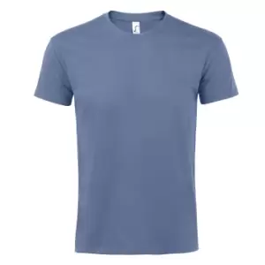 Image of SOLS Mens Imperial Heavyweight Short Sleeve T-Shirt (M) (Blue)