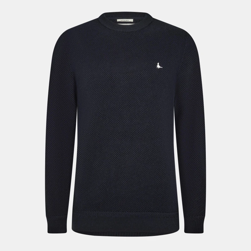 Image of Jack Wills Linus seed stitch Crew Neck Jumper Men Black male S