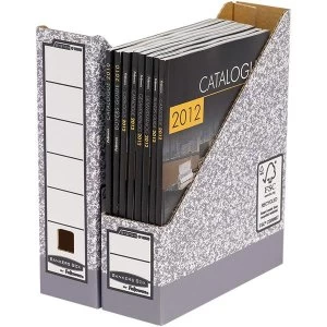 Image of Bankers Box by Fellowes System A4 80mm Magazine File Grey 1 x Pack of 10 Files