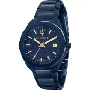 Image of Gents Maserati Blue Edition 42mm 3 Hand Blue Dial Bracelet Watch