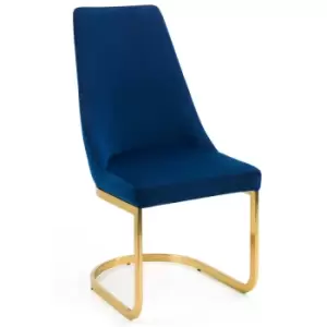 Image of Julian Bowen Set Of 2 Vittoria Cantilever Dining Chairs Blue