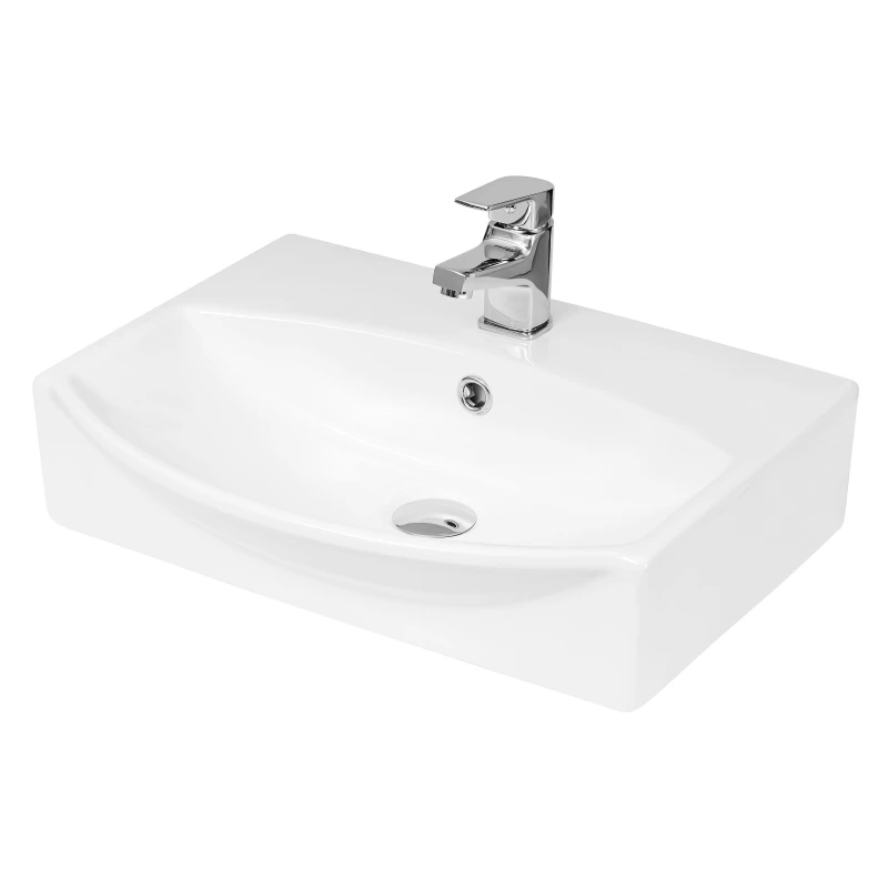Image of Balterley Rectangular Wall Hung Ceramic 1 Tap Hole Basin 500mm White