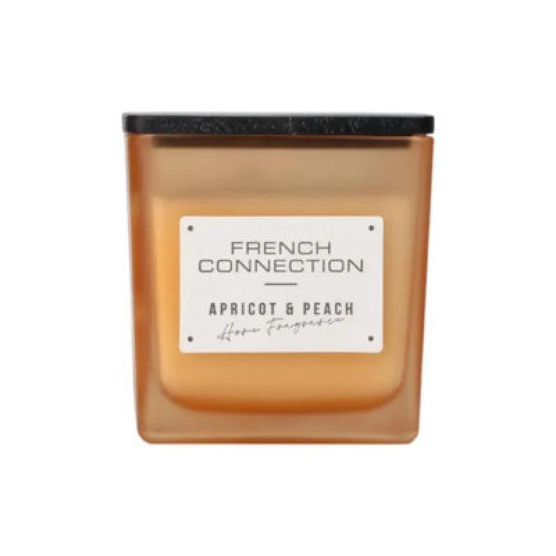 Image of French Connection French Connection Square Apricot & Peach Candle Long-Lasting Luxury Gift in Orange Size: Medium Orange Medium Unisex 5056791600283
