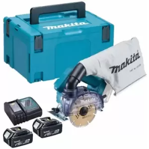 Image of Makita - DCC500RTJ 18V lxt Brushless 125mm Disc Cutter with 2 x 5.0Ah Batteries, Charger & Case