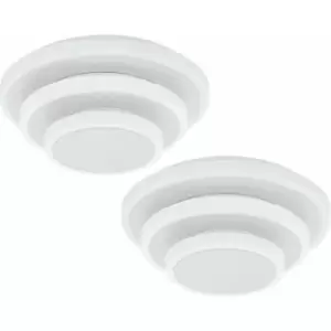 Image of Loops - 2 pack Wall Flush Ceiling Light Colour White Shade White Plastic led