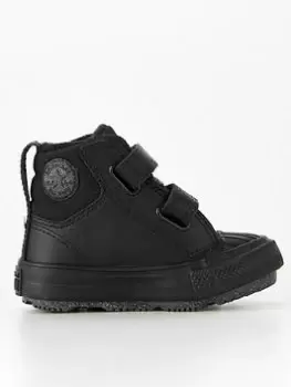Image of Converse Infant Leather Chuck Taylor All Star Berkshire Boot - Black, Size 5