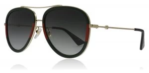 Image of Gucci GG0062S Sunglasses Gold / Green 003 57mm
