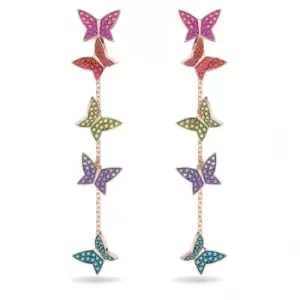 Image of Lilia Drop Butterfly Long Rose Gold-tone Plated Earrings 5636425