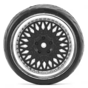 Image of Fastrax 1/10 Street/Tread Tyre Classic Black/Chrome Wheel