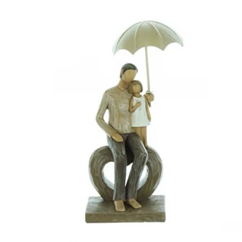 Image of Rainy Day Collection Resin Figurine - Father & Child Seated