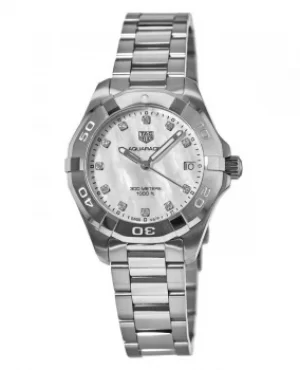 Image of Tag Heuer Aquaracer Lady 300M 32MM Mother of Pearl Diamond Dial Womens Watch WBD1314.BA0740 WBD1314.BA0740