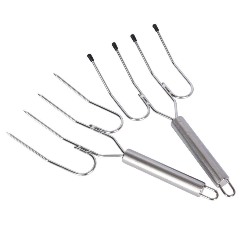 Image of Masterclass Pair of Stainless Steel Oven Forks Metallics