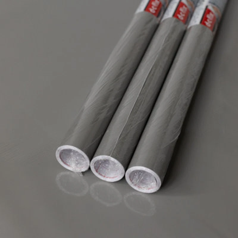 Image of D-C-Fix Plain Glossy Grey Self Adhesive Vinyl Wrap Film For Kitchen Doors And Furniture 2M(L) 67.5Cm(W) Pack Of 3 Rolls