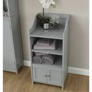 Image of Bathroom Cupboard Storage Unit 2 Door Bath Cupboard 3 Shelf - Grey - Colonial
