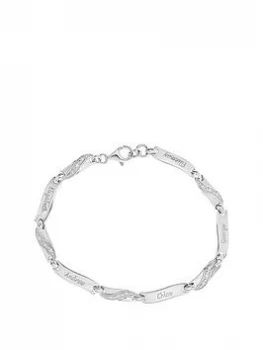 Image of The Love Silver Collection Sterling Silver And Cz Family Name Bracelet