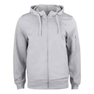 Image of Clique Mens Basic Active Full Zip Hoodie (XL) (Grey Melange)