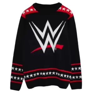 Image of WWE Mens Logo Knitted Jumper (M) (Black)