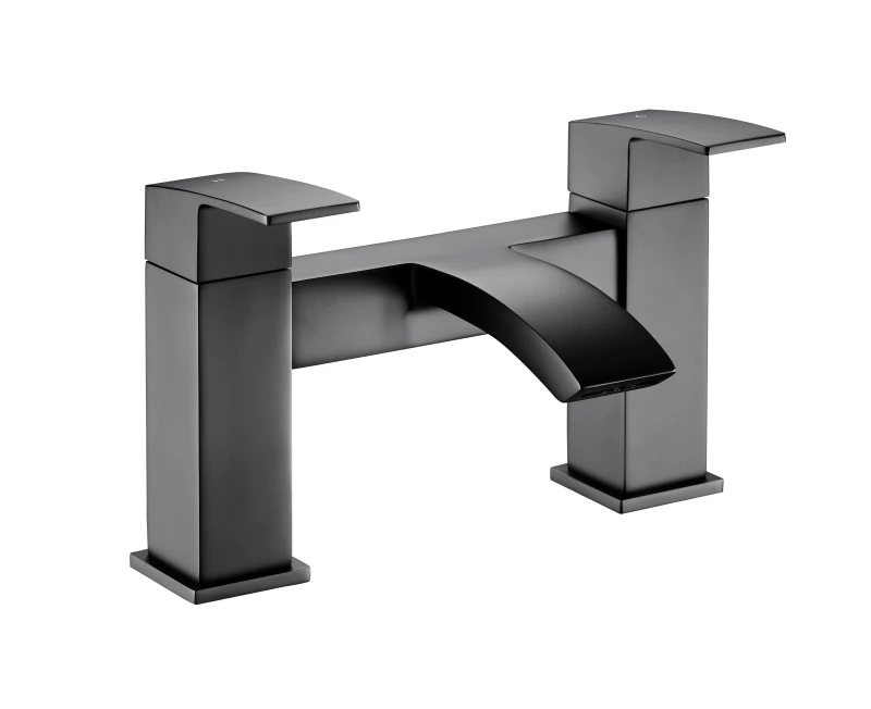 Image of Balterley Contemporary Deck Mounted Bath Filler Tap - Matt Black Black