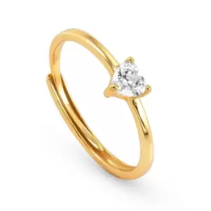 Image of Nomination Sentimental Gold Plated Heart CZ Ring