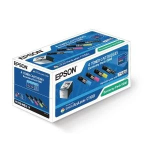 Image of Epson CyanMagentaYellowBlack AL-C1100 Toner Cartridge Economy Pack of
