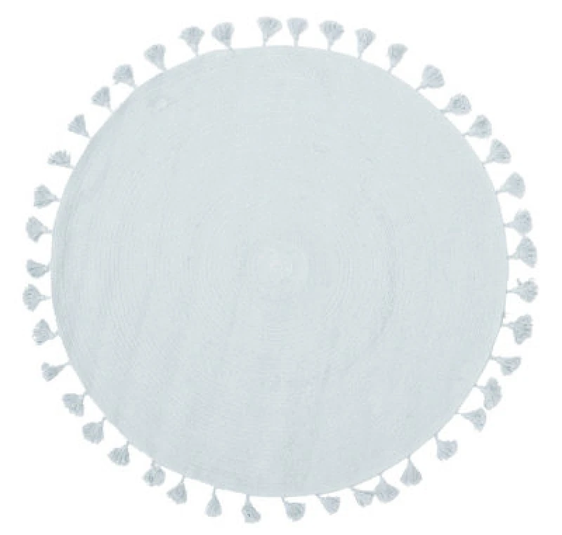 Image of Orsina Kids Blue Round Rug With Tassels