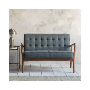 Image of Gallery Humber Fabric Grey 2 Seater Sofa - Tufted Detailing
