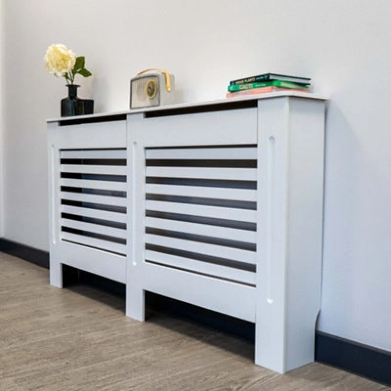 Image of Jack Stonehouse White Horizontal Slat Mdf Radiator Cover - Large 152Cm (W) X 81.5Cm (H) X 19Cm (D)