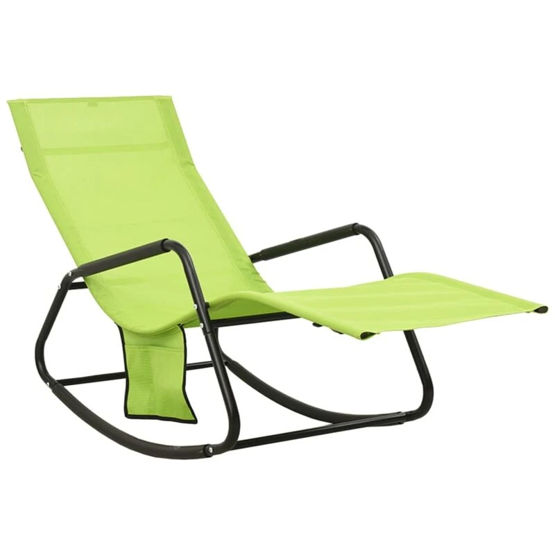 Image of VIDAXL Sun Lounger Steel and Textilene Green Vidaxl 8720286671955