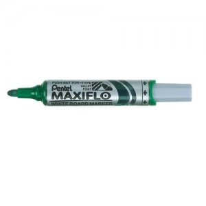 Image of Pentel Whiteboard Marker Bullet Green Pack 12
