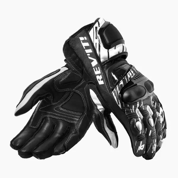 Image of REV'IT! Quantum 2 White Black Motorcycle Gloves Size L