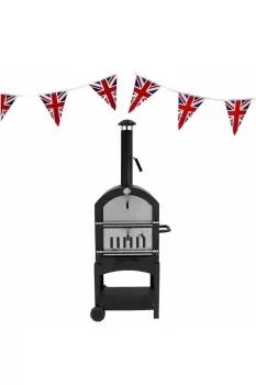 Image of Outdoor Pizza Oven, Rain Cover & Union Jack Bunting