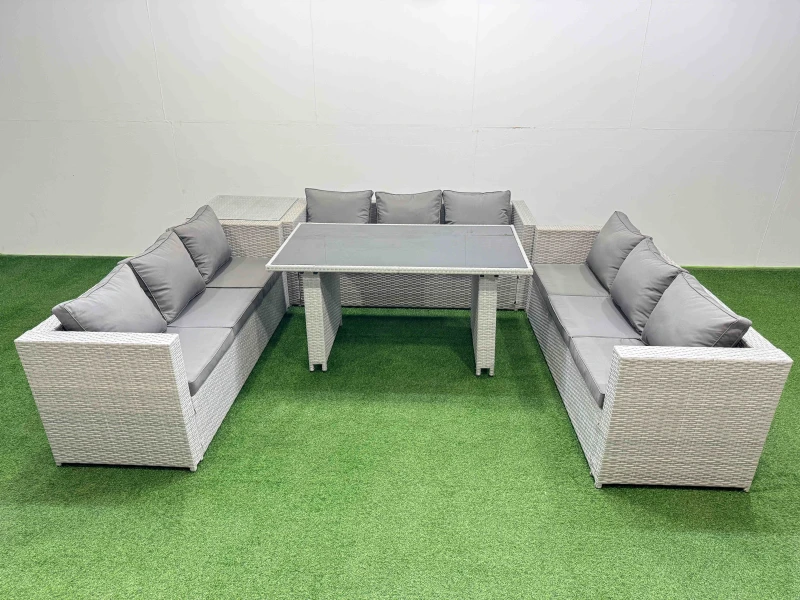 Image of Fimous Patio Outdoor Garden Furniture Sets with Side Table Light Grey Light Grey Unisex