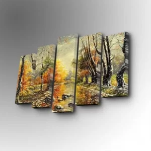 Image of 5PUC-131 Multicolor Decorative Canvas Painting (5 Pieces)