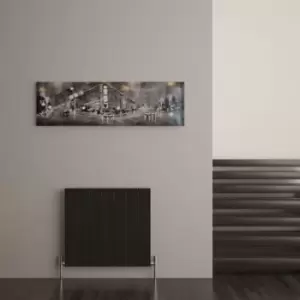 Image of Monza Horizontal Single Aluminium Radiator 600x660 3063 BTUs Textured Black