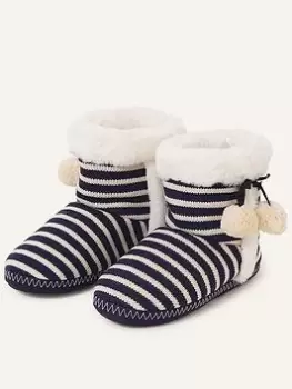 Image of Accessorize Nautical Knit Boot, Navy Size M Women