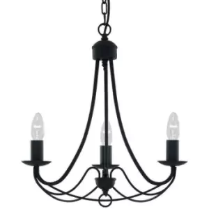 Image of Searchlight Lighting - Searchlight Maypole - 3 Light Multi Arm Ceiling Pendant Black, E14