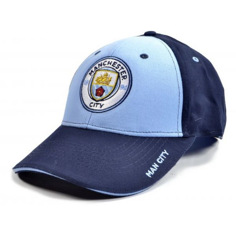 Image of Manchester City FC Womens Contrast Panel Baseball Cap in Light Blue Light Blue Female One Size