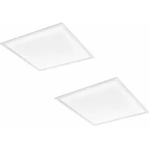 Image of Loops - 2 pack Wall / Ceiling Light White 595mm Slim Square Panel 34W LED 4000K