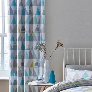 Image of Catherine Lansfield Scandi Geo Eyelet Curtains - Patterned